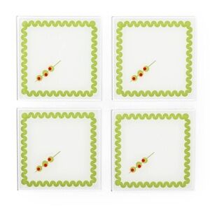 3 for $15 SALE New Target Bullseye set of 4 Coasters with Martini Olive design